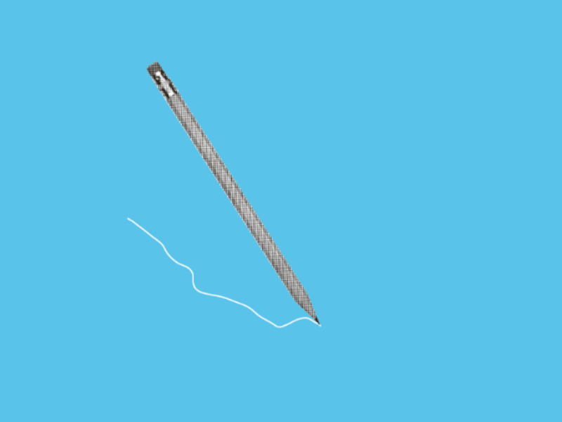 Stift auf blauem Hintergrund